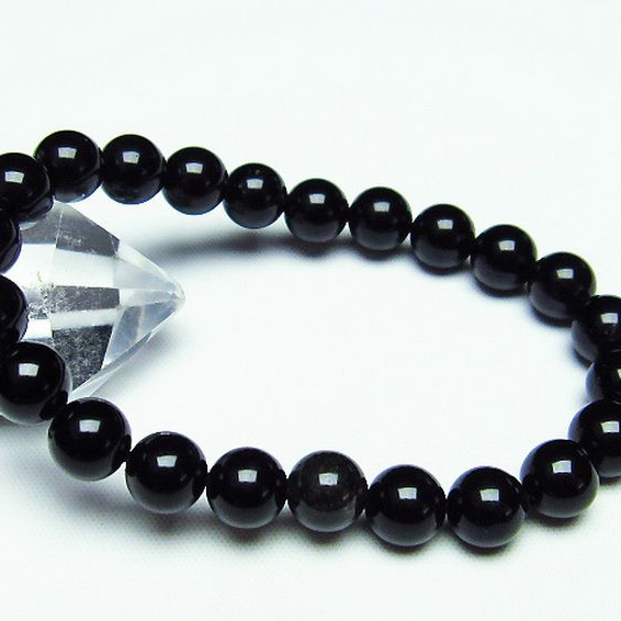 キャッツアイオブシディアンブレスレット8mm[T265-1295]