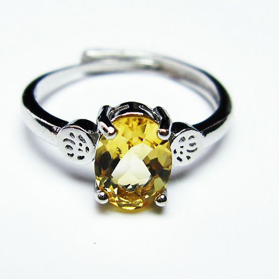 シトリン指輪(15号)[T275-21197]