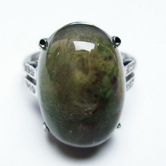 パワーストーン 天然石 モスアゲート 指輪(14号)[T275-21777]