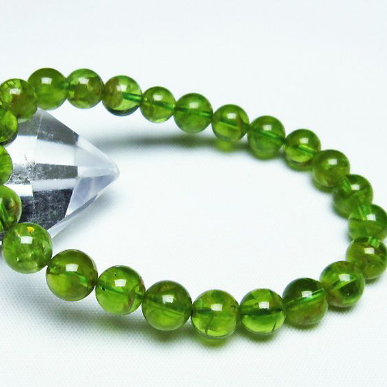 パワーストーン 天然石 ペリドットブレスレット7mm[T284-2170]