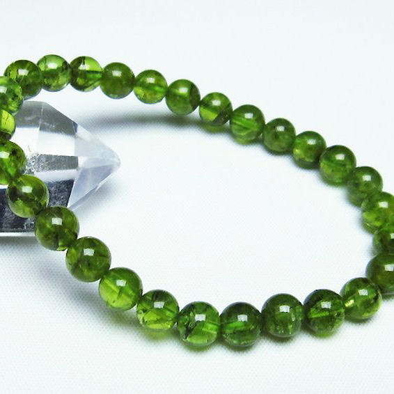 パワーストーン 天然石 ペリドットブレスレット7mm[T284-2252]
