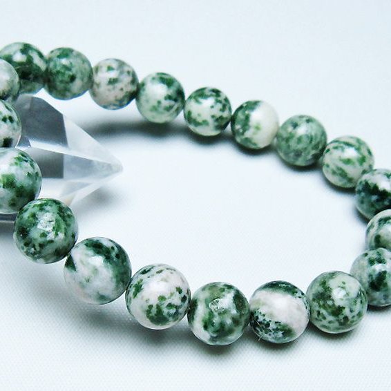 グリーンスポットジャスパー ブレスレット 10mm [T285-1397]
