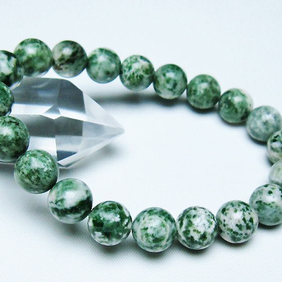 グリーンスポットジャスパー ブレスレット 10mm [T285-1400]
