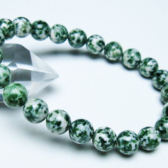 グリーンスポットジャスパー ブレスレット 9mm [T285-1405]