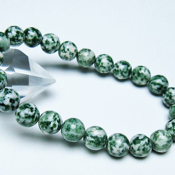 グリーンスポットジャスパー ブレスレット 9mm [T285-1407]