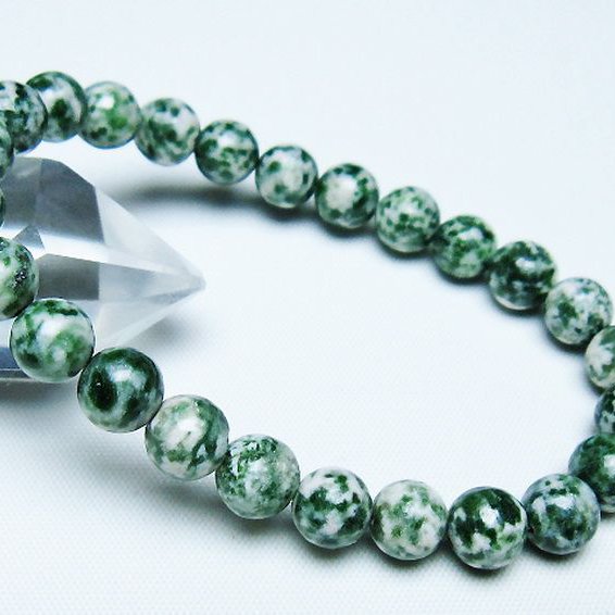 グリーンスポットジャスパー ブレスレット 8mm [T285-1411]