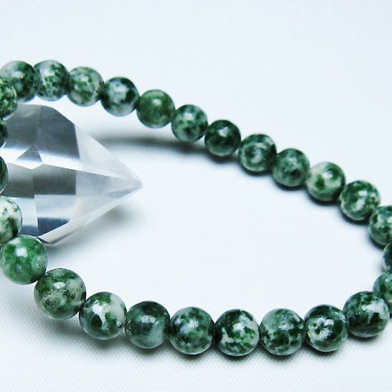 グリーンスポットジャスパー ブレスレット 7mm [T285-1416]