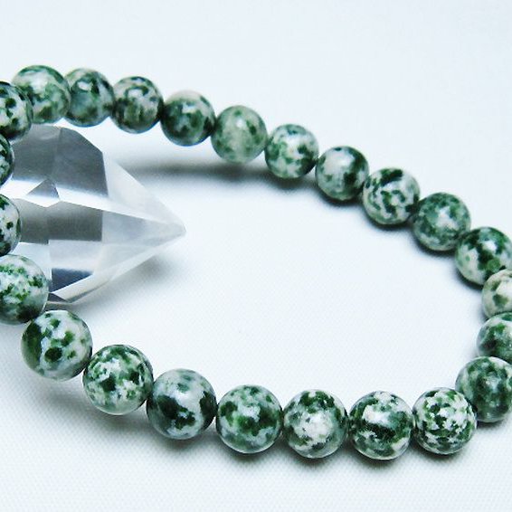 グリーンスポットジャスパー ブレスレット 8mm [T285-1421]