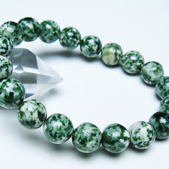 グリーンスポットジャスパー ブレスレット 11mm [T285-1427]