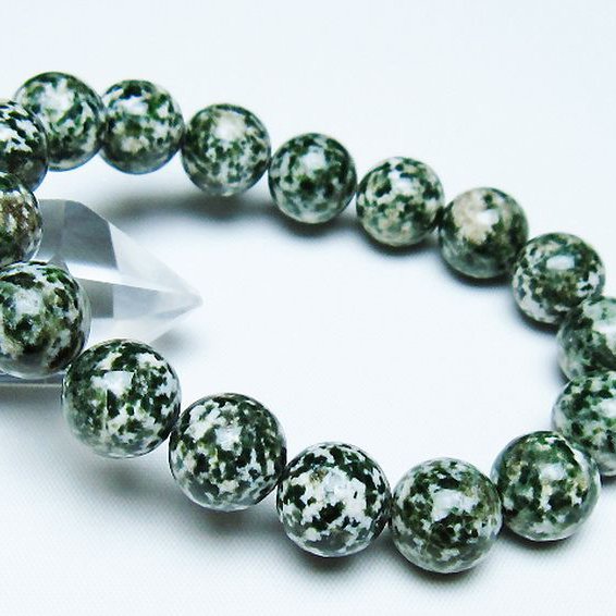グリーンスポットジャスパー ブレスレット 12mm [T285-1430]