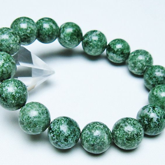 グリーンスポットジャスパー ブレスレット 13mm [T285-1435]