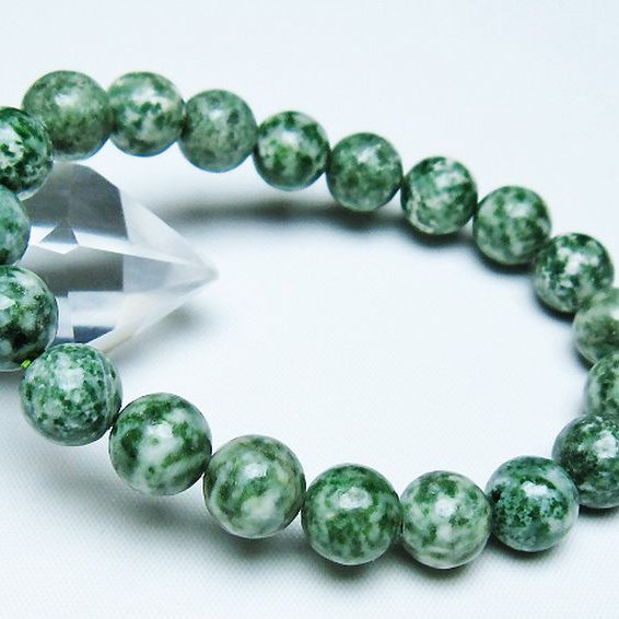 グリーンスポットジャスパー ブレスレット 10mm [T285-1448]