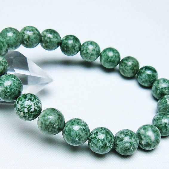 グリーンスポットジャスパー ブレスレット 10mm [T285-1454]