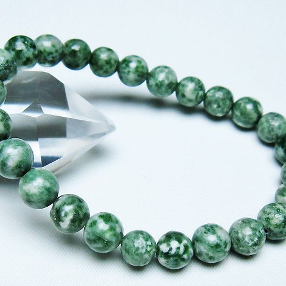 グリーンスポットジャスパー ブレスレット 8mm [T285-1459]