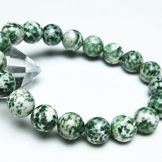 グリーンスポットジャスパー ブレスレット11mm[T285-874]