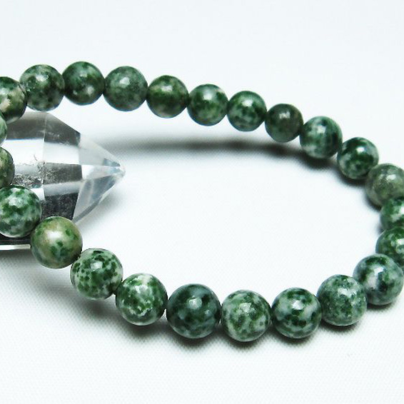 グリーンスポットジャスパー ブレスレット8mm[T285-878]