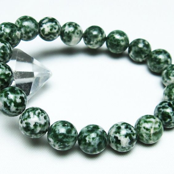 グリーンスポットジャスパー ブレスレット 11mm [T285-908]