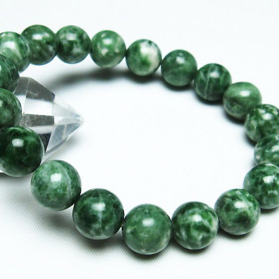 グリーンスポットジャスパー ブレスレット11mm[T285-927]