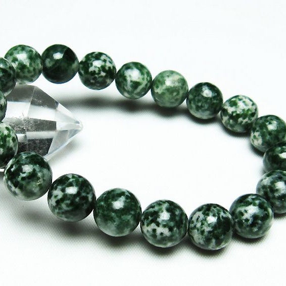 グリーンスポットジャスパー ブレスレット11mm[T285-932]