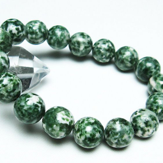 グリーンスポットジャスパー ブレスレット12mm[T285-957]