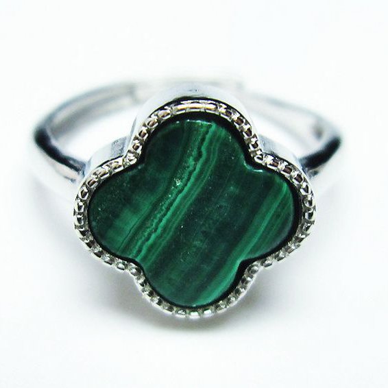 マラカイト指輪(14号)[T290-1556]