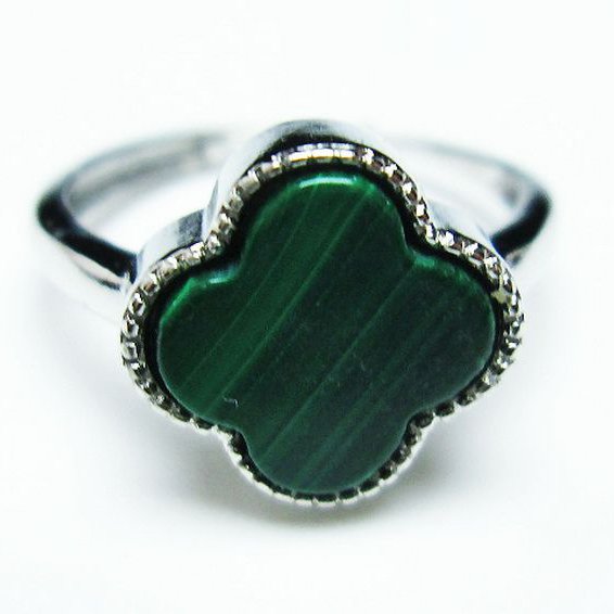 マラカイト指輪(15号)[T290-1567]