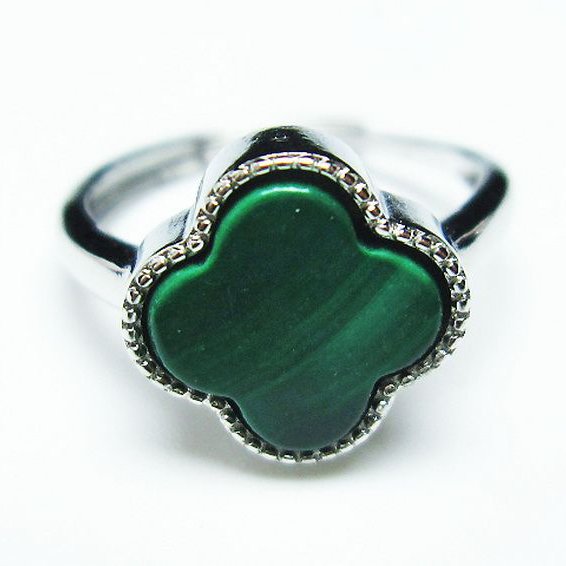 マラカイト指輪(14号)[T290-1573]