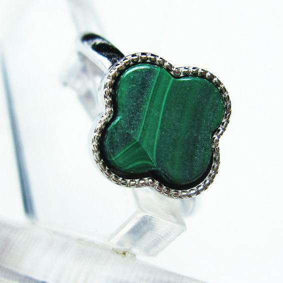 マラカイト指輪(16号)[T290-919]