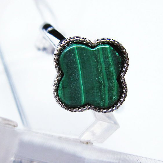 マラカイト指輪(15号)[T290-924]