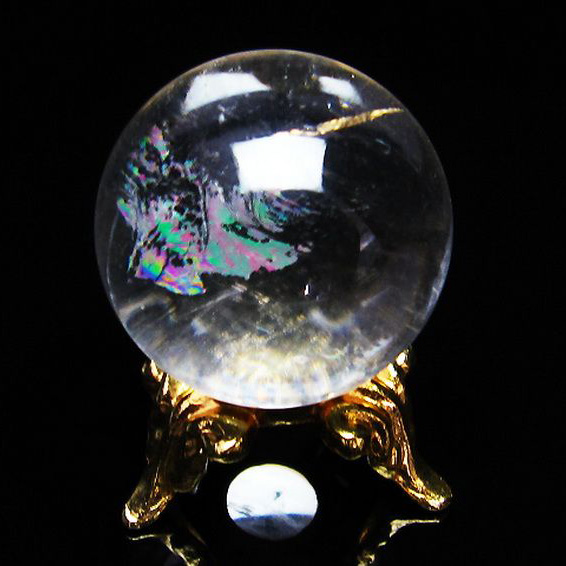 虹入りヒマラヤ水晶丸玉23mm[T294-5044]