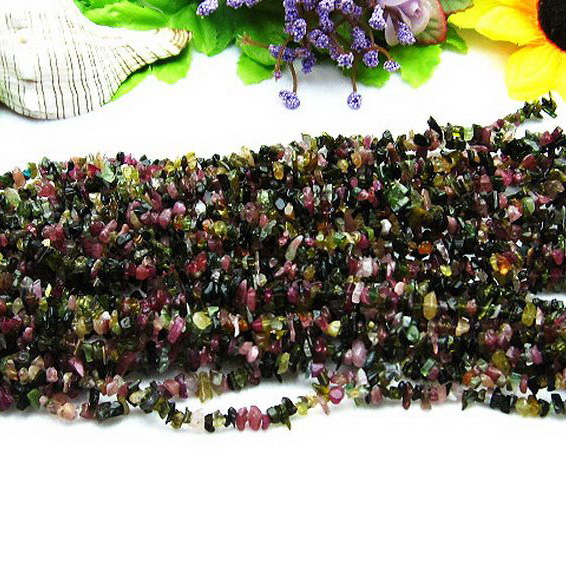 ミックスカラートルマリン一連 ビーズ [t302-462]