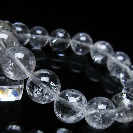 アイリスクォーツ 虹入り レインボー水晶 ブレスレット 13mm [T303-1493]