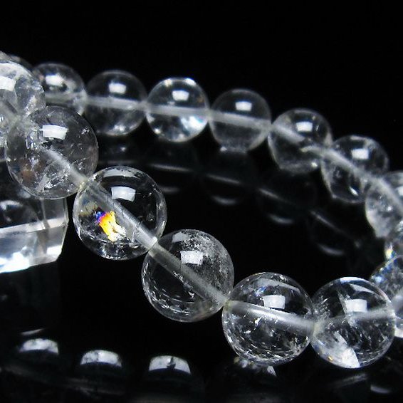 アイリスクォーツ 虹入り レインボー水晶 ブレスレット 12mm [T303-1587]