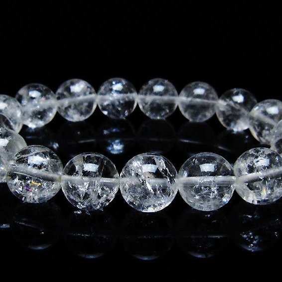 アイリスクォーツ 虹入り レインボー水晶 ブレスレット 12mm [T303-1632]