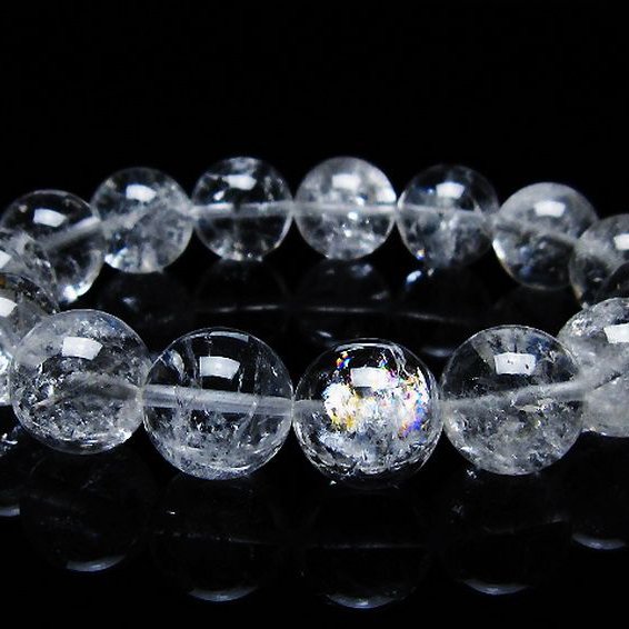 アイリスクォーツ 虹入り レインボー水晶 ブレスレット 15mm [T303-1721]