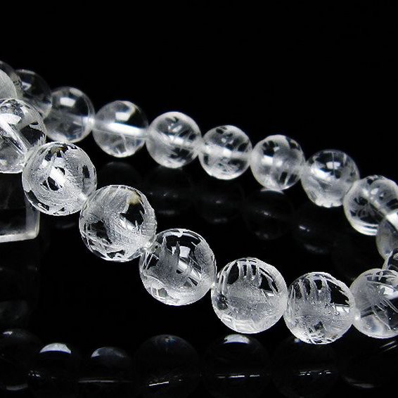 ヒマラヤ水晶手彫り龍ブレスレット 11mm [T305-862]