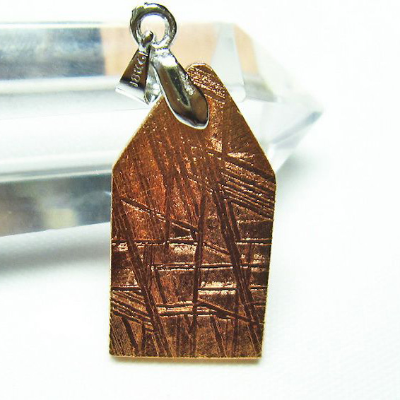 ピンクゴールドギベオン（メテオライト）ペンダント[T309-1492]