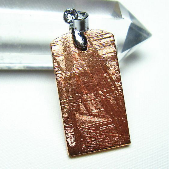 ピンクゴールドギベオン（メテオライト）ペンダント[T309-1646]