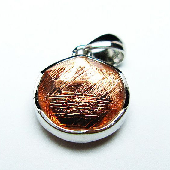 ピンクゴールドギベオン（メテオライト）大衛星ペンダント[T309-2225]