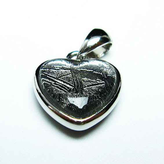 シルバーギベオン（メテオライト）ハートペンダント[T309-2301]