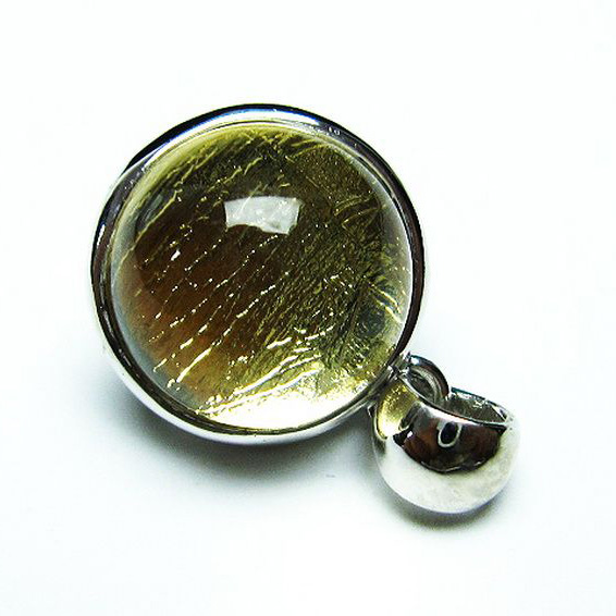 ゴールドギベオン（メテオライト） 丸玉 ペンダント11mm[T309-2322]