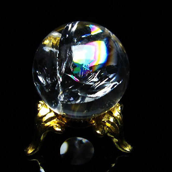 虹入りヒマラヤ水晶丸玉25mm[T317-2915]