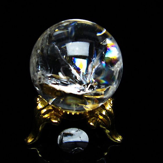 虹入りヒマラヤ水晶丸玉26mm[T317-2936]