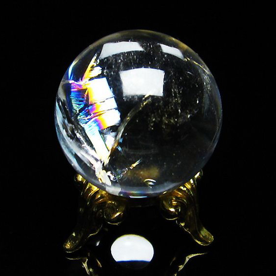虹入りヒマラヤ水晶丸玉23mm[T317-3367]