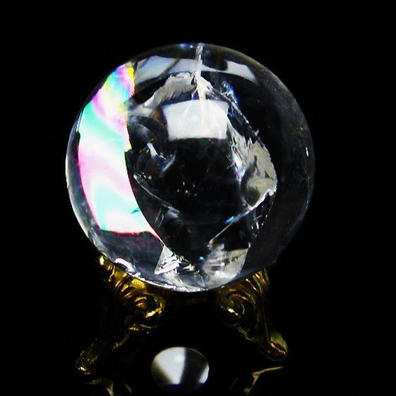 虹入りヒマラヤ水晶丸玉25mm[T317-3444]