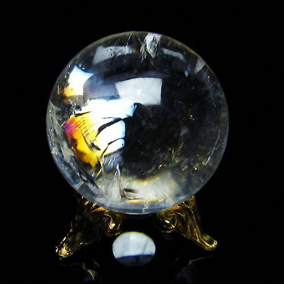 虹入りヒマラヤ水晶丸玉25mm[T317-3523]