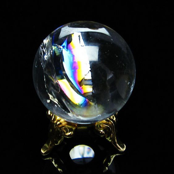 虹入りヒマラヤ水晶丸玉26mm[T317-3657]