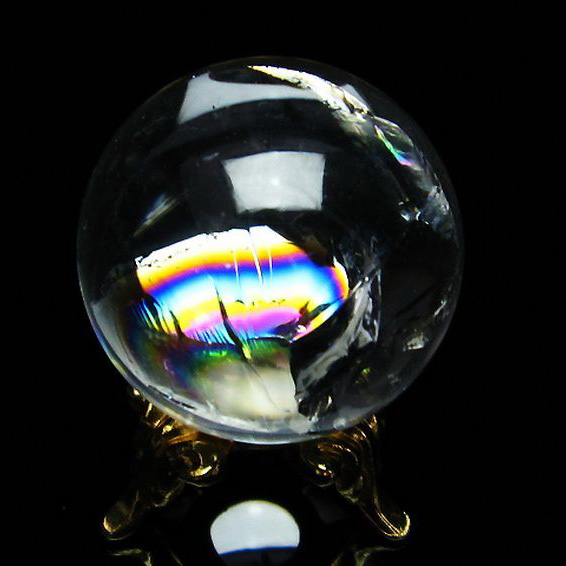 虹入りヒマラヤ水晶丸玉26mm[T317-3668]