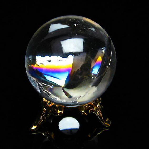 虹入りヒマラヤ水晶丸玉25mm[T317-3730]