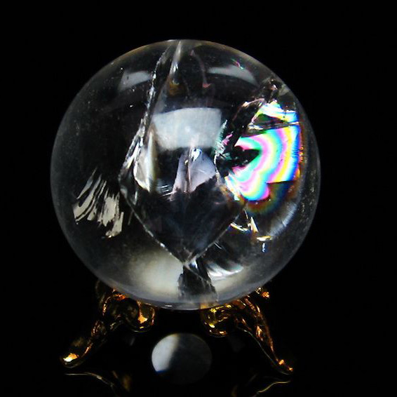 虹入りヒマラヤ水晶丸玉25mm[T317-3768]